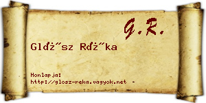 Glósz Réka névjegykártya